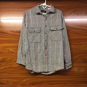 Eddie Bauer Plaid long sleeve shirt no size Tag measurements in Description